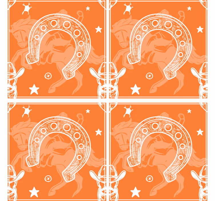 Sous verre bière motif fer à cheval rustique - TenStickers
