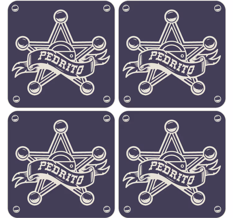 Sous verre vintage Étoile de shérif - TenStickers