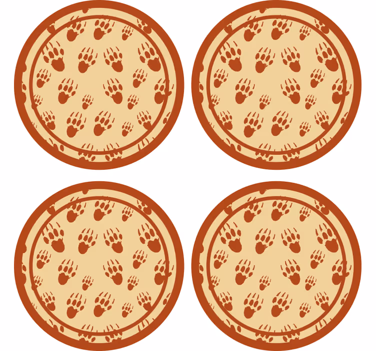 Sous verre vintage empreinte de patte marron - TenStickers