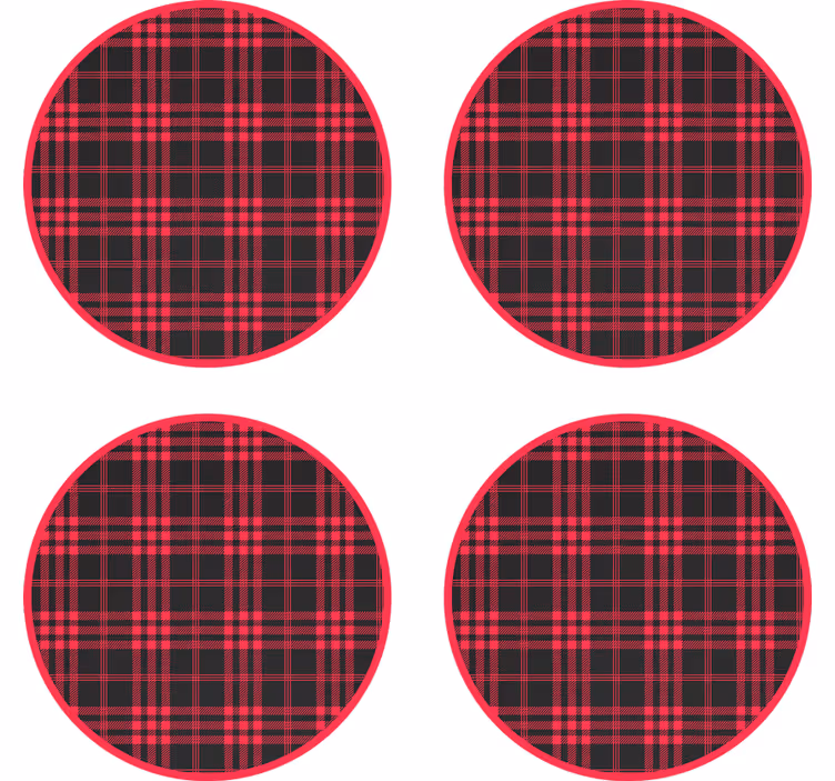 Sous verre motif à carreaux rouge et noir - TenStickers