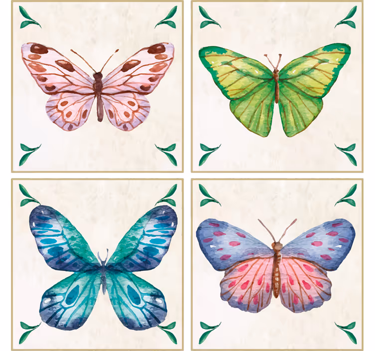 Sous verre moderne art de papillon vibrant - TenStickers