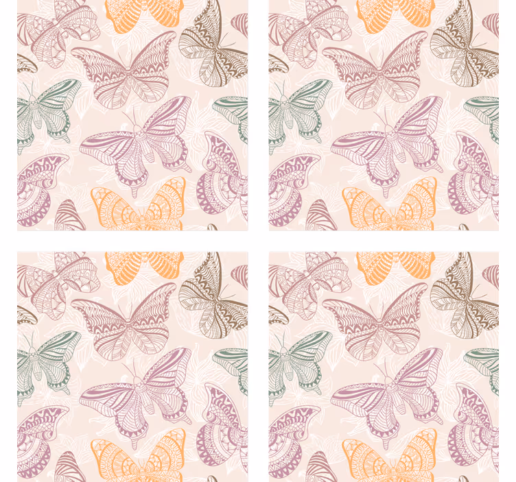 Sous verre motifs de papillons complexes - TenStickers
