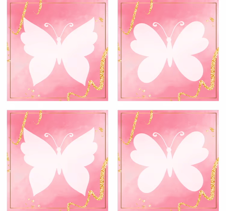 Sous verre moderne emblème de papillon gracieux - TenStickers