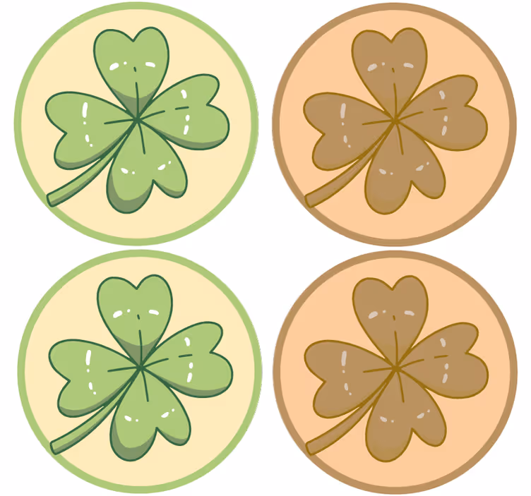 Sous verre bière motifs de trèfle à quatre feuilles - TenStickers