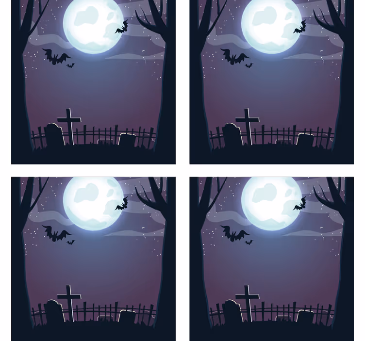 Sous verre halloween scène de nuit effrayante - TenStickers