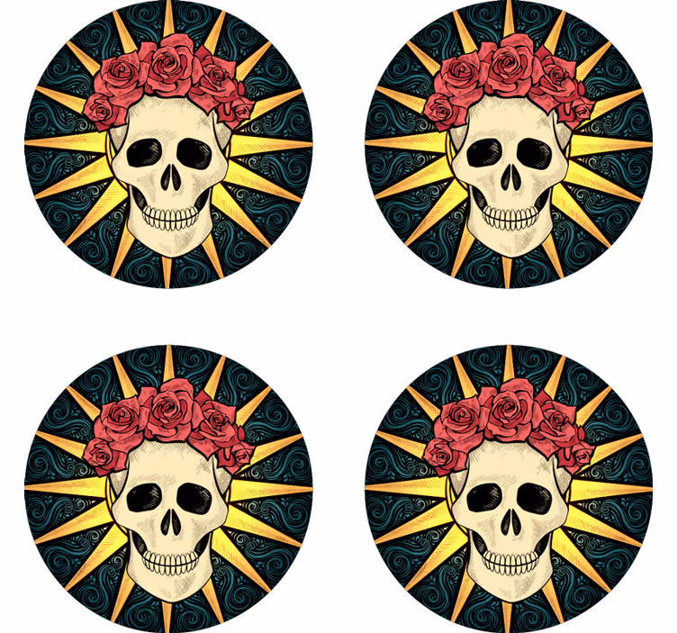 Crâne de femme avec des montagnes russes d'halloween - TenStickers