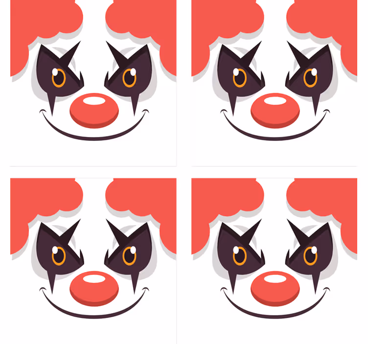 Sous verre bière design visage de clown ludique - TenStickers