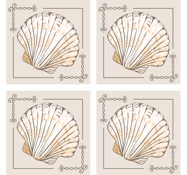 Sous verre vintage motif coquillage élégant - TenStickers