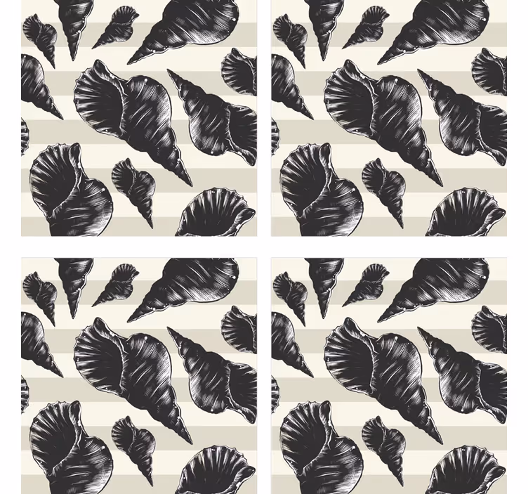 Sous verre motifs de coquillage élégants - TenStickers