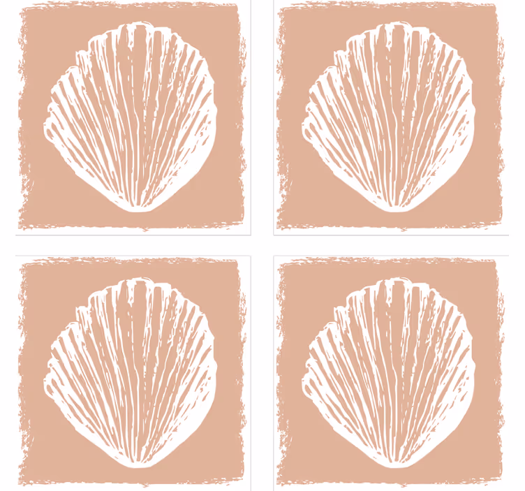 Sous verre Éléments de motif coquillage - TenStickers