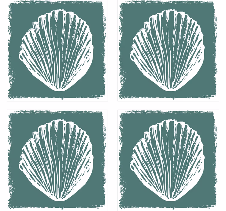 Sous verre motif impression coquillage - TenStickers