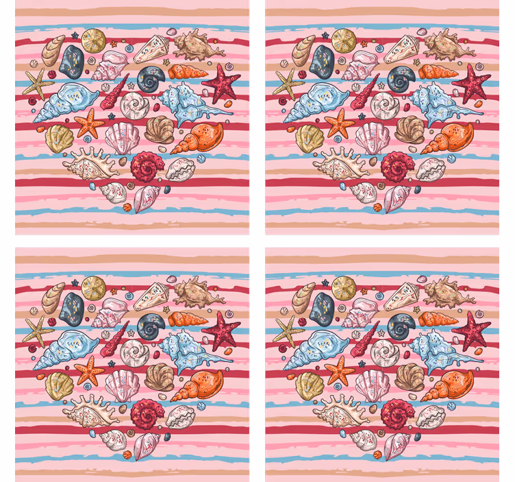 Sous verre bière motif coquillage coloré - TenStickers
