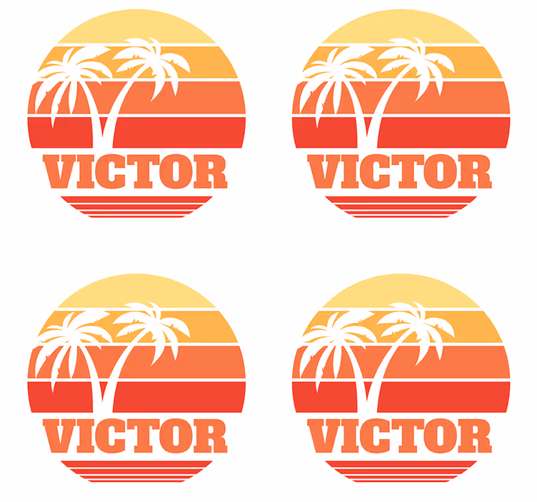 Sous verre personnalisable coucher de soleil tropical - TenStickers