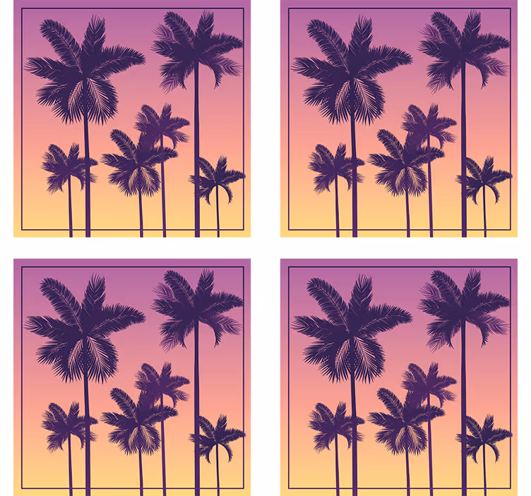 Sous verre palmiers en silhouette - TenStickers