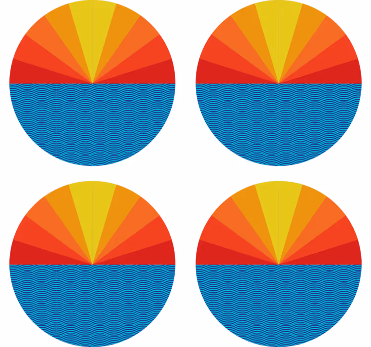 Sous verre bière motif circulaire géométrique vibrant - TenStickers