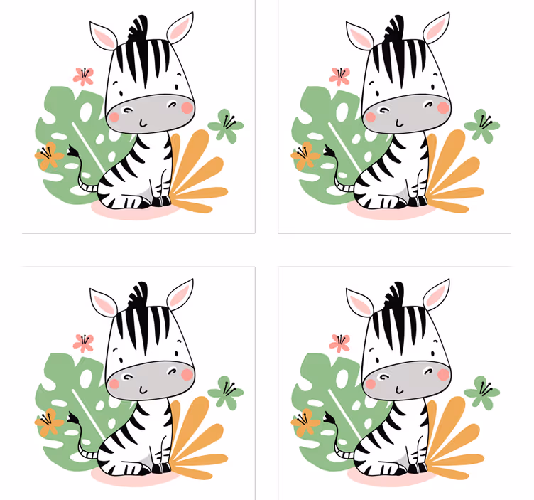 Sous verre bière personnage zèbre mignon - TenStickers