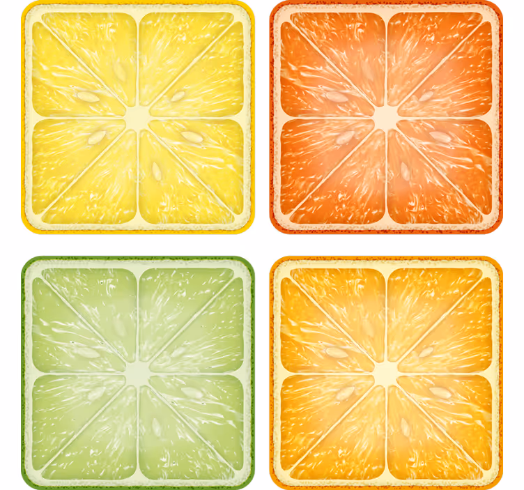 Sous verre tranche d'agrumes minima - TenStickers
