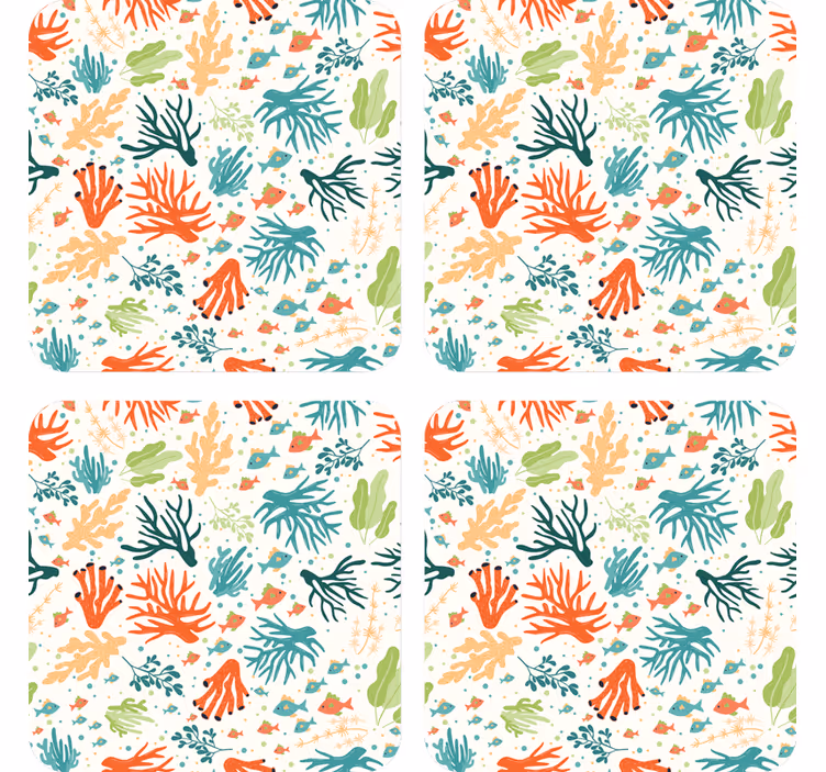 Sous verre motifs coralliens colorés - TenStickers