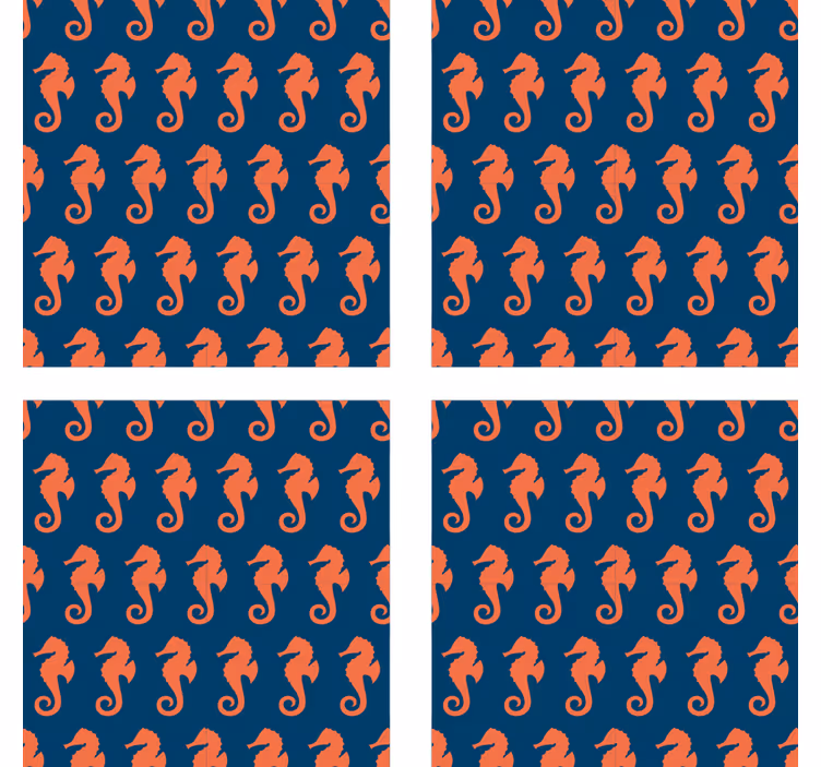 Sous verre bière motif hippocampe - TenStickers
