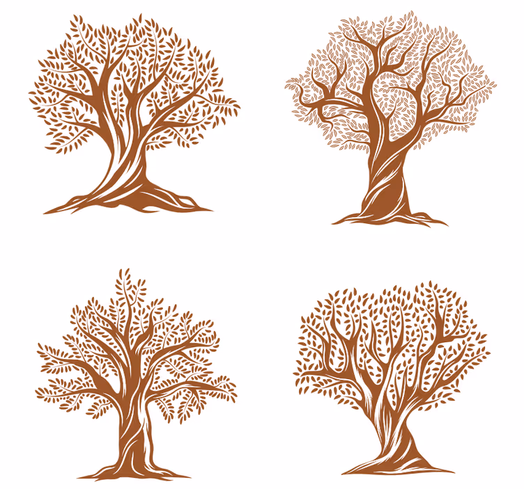 Sous verre bière silhouettes d'arbres délicates - TenStickers