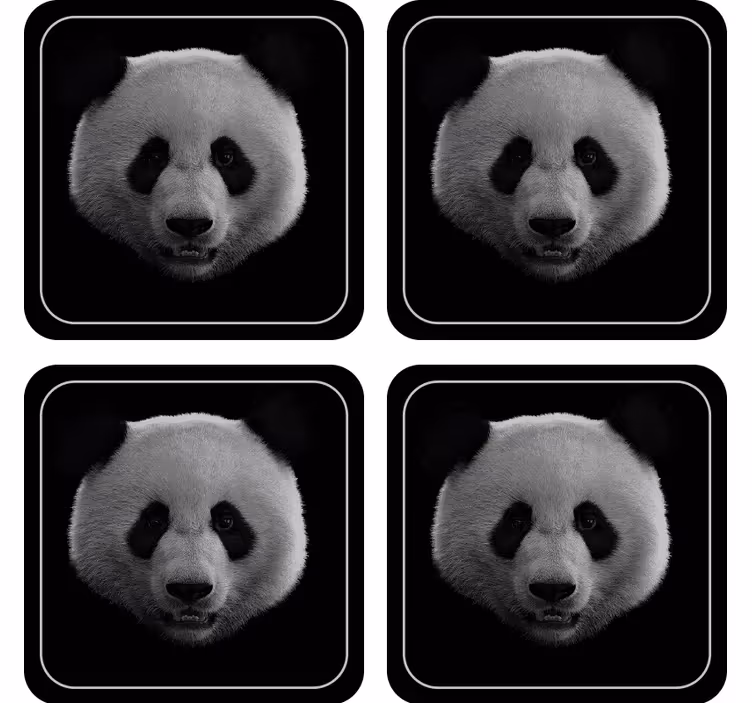 Sous verre bière motif visage de panda - TenStickers