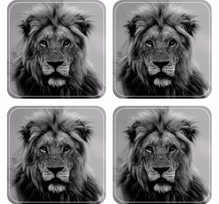 Sous verre moderne portraits de lions majestueux - TenStickers