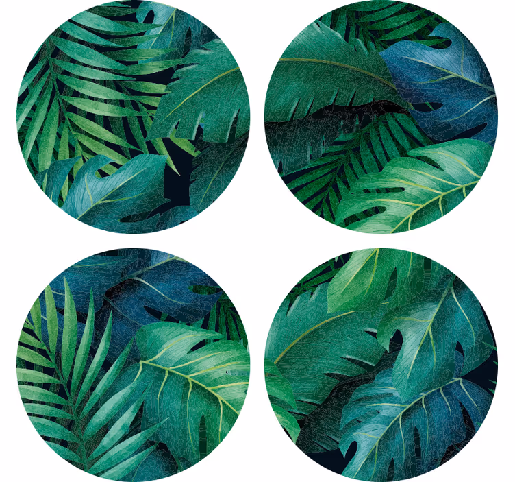 Dessous de verre Différentes feuilles vertes - TenStickers