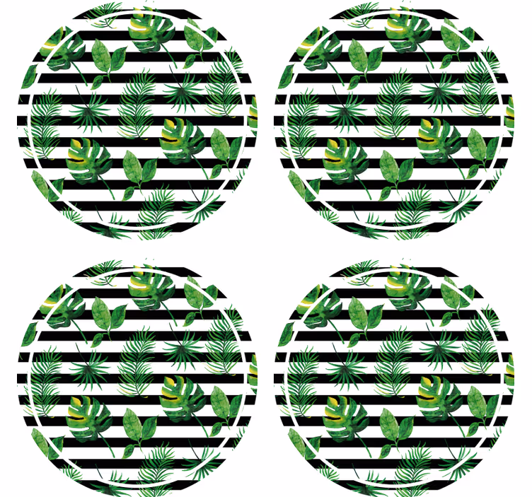Sous verre idée de feuille tropicale - TenStickers