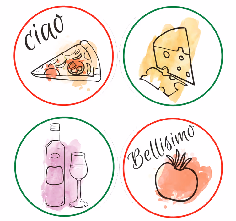 Sous verre personnalisable motifs alimentaires et boissons - TenStickers