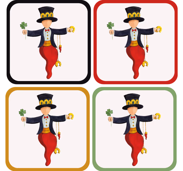 Sous verre bière personnage ludique avec trèfle - TenStickers