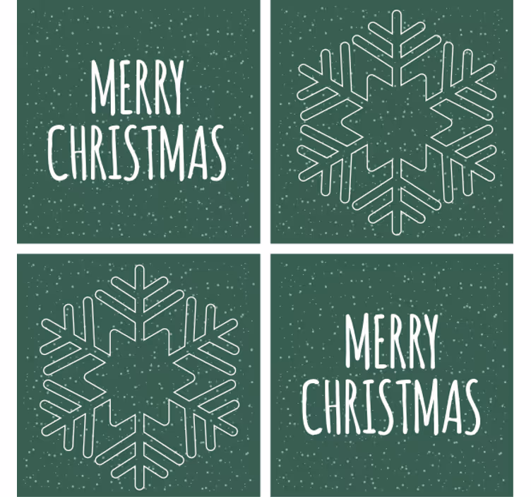 Sous verre noël motif flocon de neige festif - TenStickers