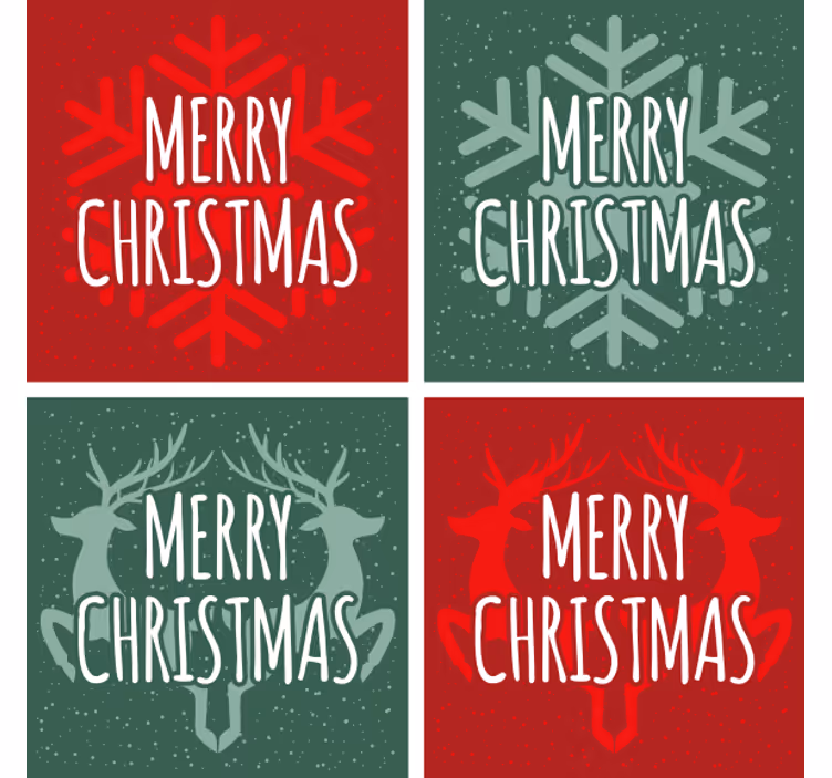 Sous verre noël motifs verts et rouges - TenStickers
