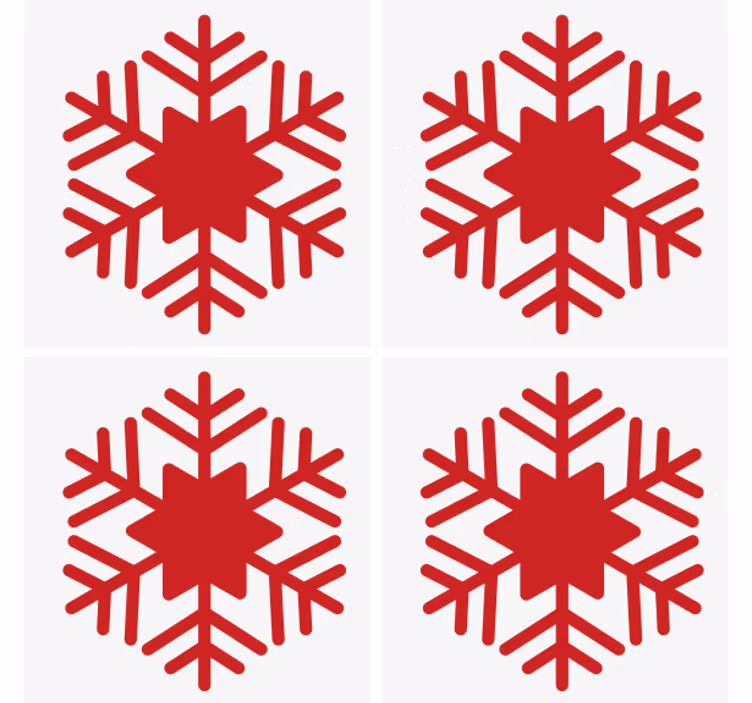 Sous verre noël motif flocon rouge - TenStickers