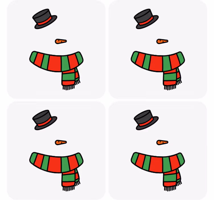 Sous verre noël ensemble d'accessoires bonhomme de neige - TenStickers