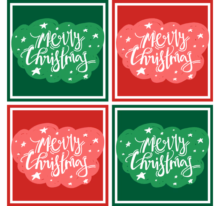 Sous verre noël typographie festive joyeuse - TenStickers