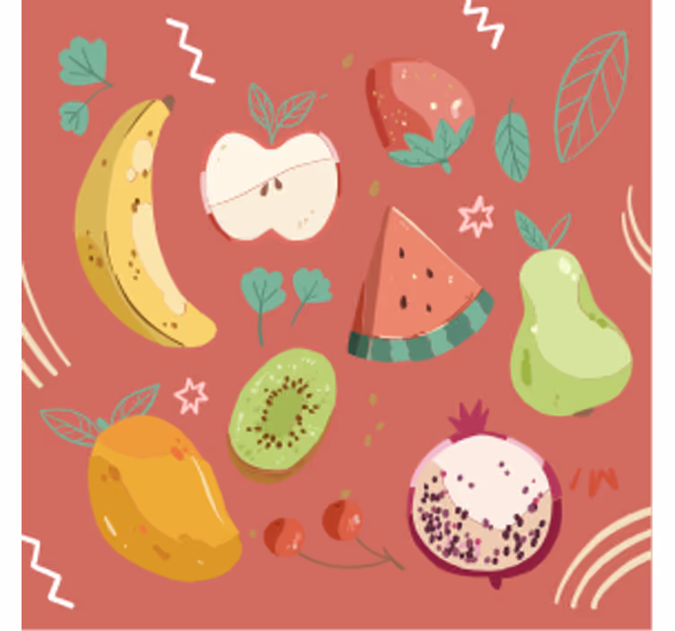 Sous verre moderne arrangement de fruits colorés - TenStickers