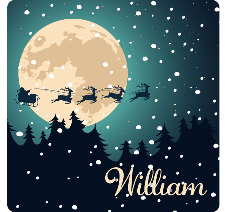 Sous verre noël traîneau de noël au clair de lune - TenStickers
