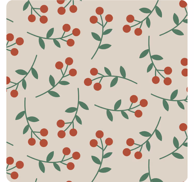 Sous verre motifs de branches de baies - TenStickers