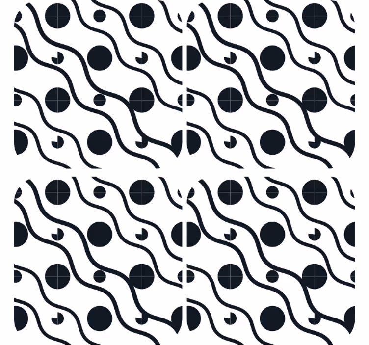 Sous verre motif ondulé avec cercles - TenStickers