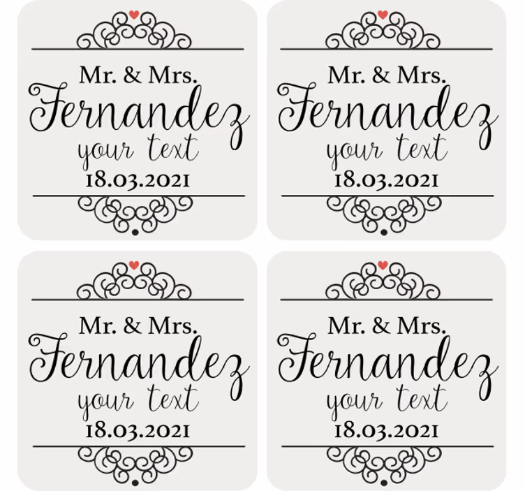 dessous de verre mariage Monsieur et madame - TenStickers