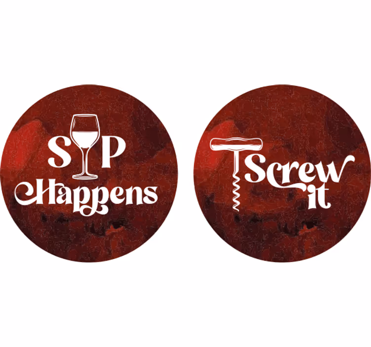 Sous verre citation humoristique sur le vin - TenStickers