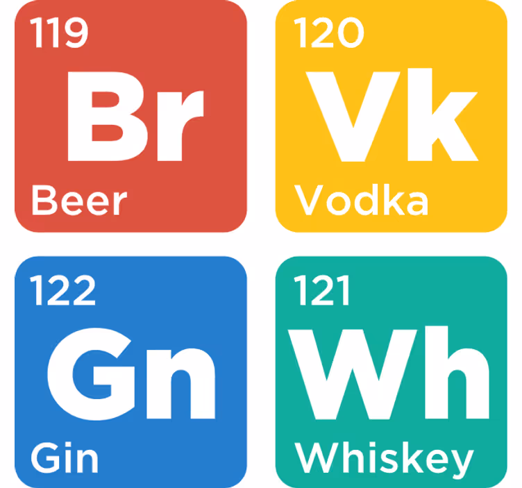 Sous verre bière cartes éléments boisson - TenStickers