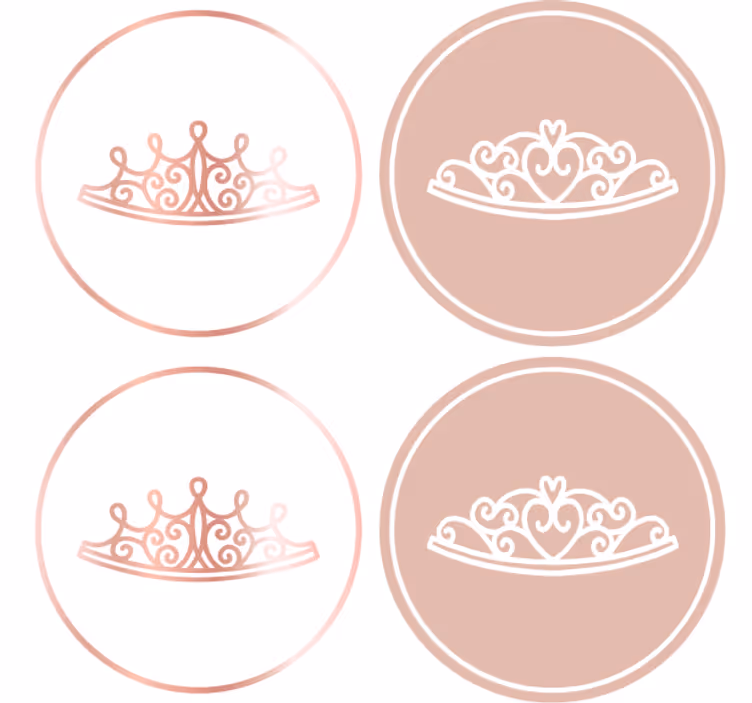Sous verre moderne icônes de tiara élégantes - TenStickers