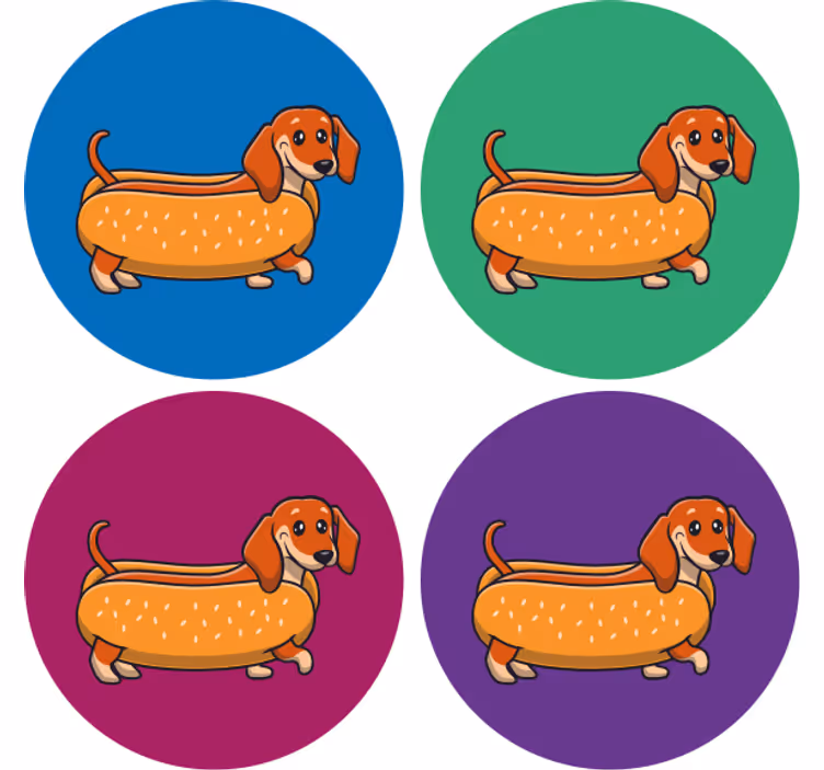 Sous verre bière chien saucisse joueur - TenStickers