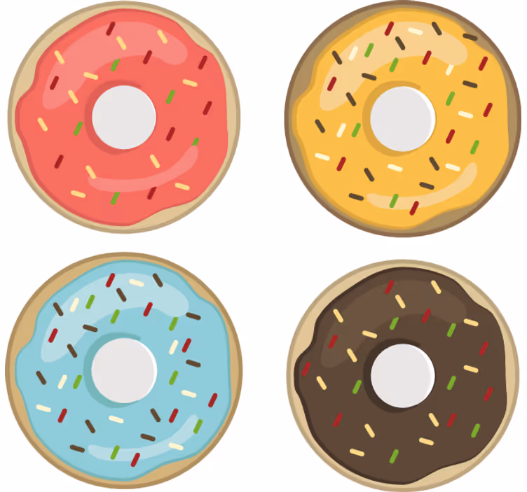 Sous verre bière designs de donuts colorés - TenStickers