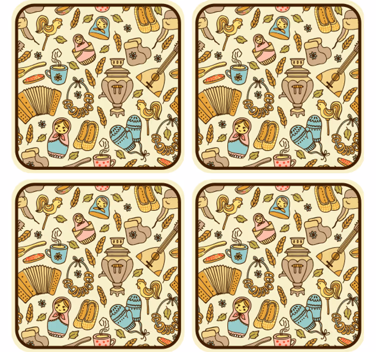 Sous verre bière motifs d'art populaire ludiques - TenStickers