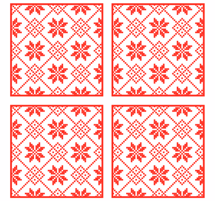 Sous verre noël motif floral rouge - TenStickers