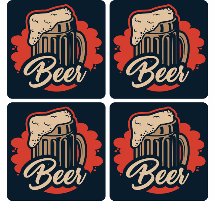 Sous verre bière illustration de chope mousseuse - TenStickers