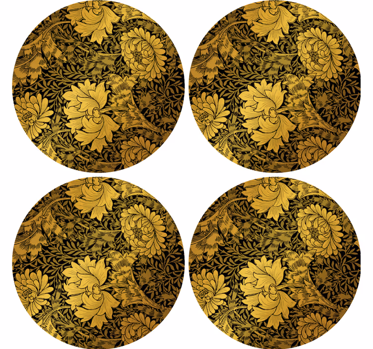 dessous de verre moderne Feuilles d'or - TenStickers
