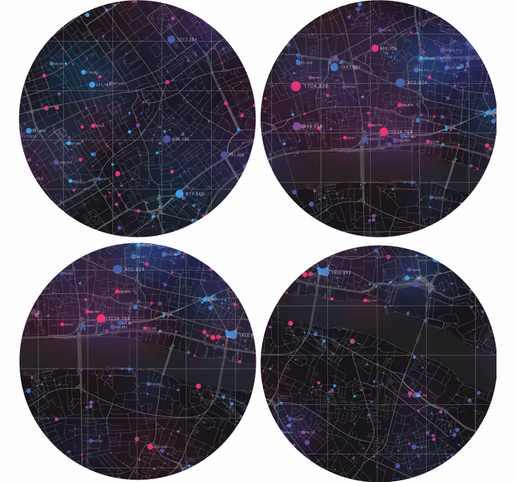 Sous verre motif de carte abstrait - TenStickers